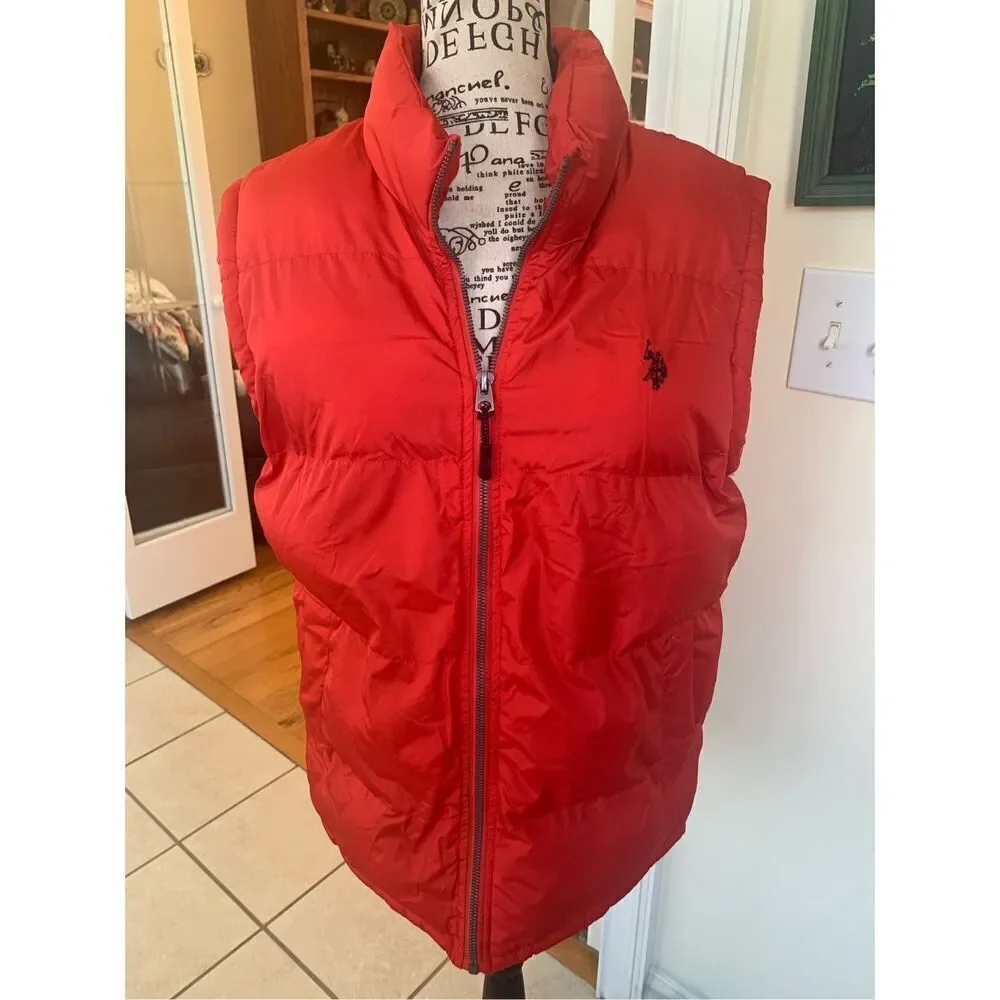 U.S. Polo Association Lightweight Red Puffer Vest